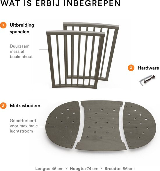 Kit d'extension pour lit bébé Stokke® Sleepi™ - Hazy Grey