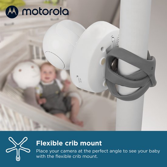Babyphone Motorola Nursery avec caméra - Baby Monitor VM 55 - Caméra pour bébé avec écran couleur, communication bidirectionnelle et vision nocturne infrarouge - Portée de 300 m - Zoom, inclinaison et rotation
