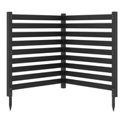 Clôture de jardin Coast en 2 parties - brise-vue autoportant avec poteaux métalliques - noir - 98 x 107 cm