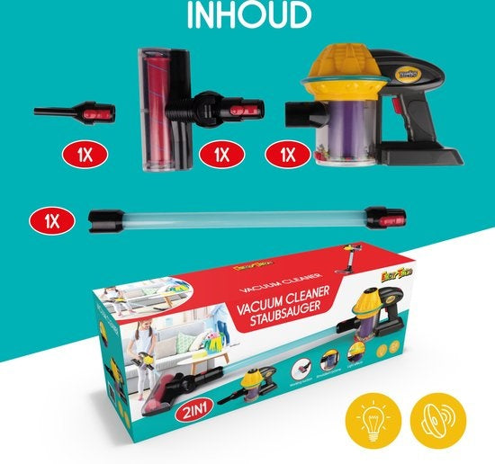 Aspirateur Jouet - Eddy Toys - Aspirateur bâton sans fil - Pour les enfants