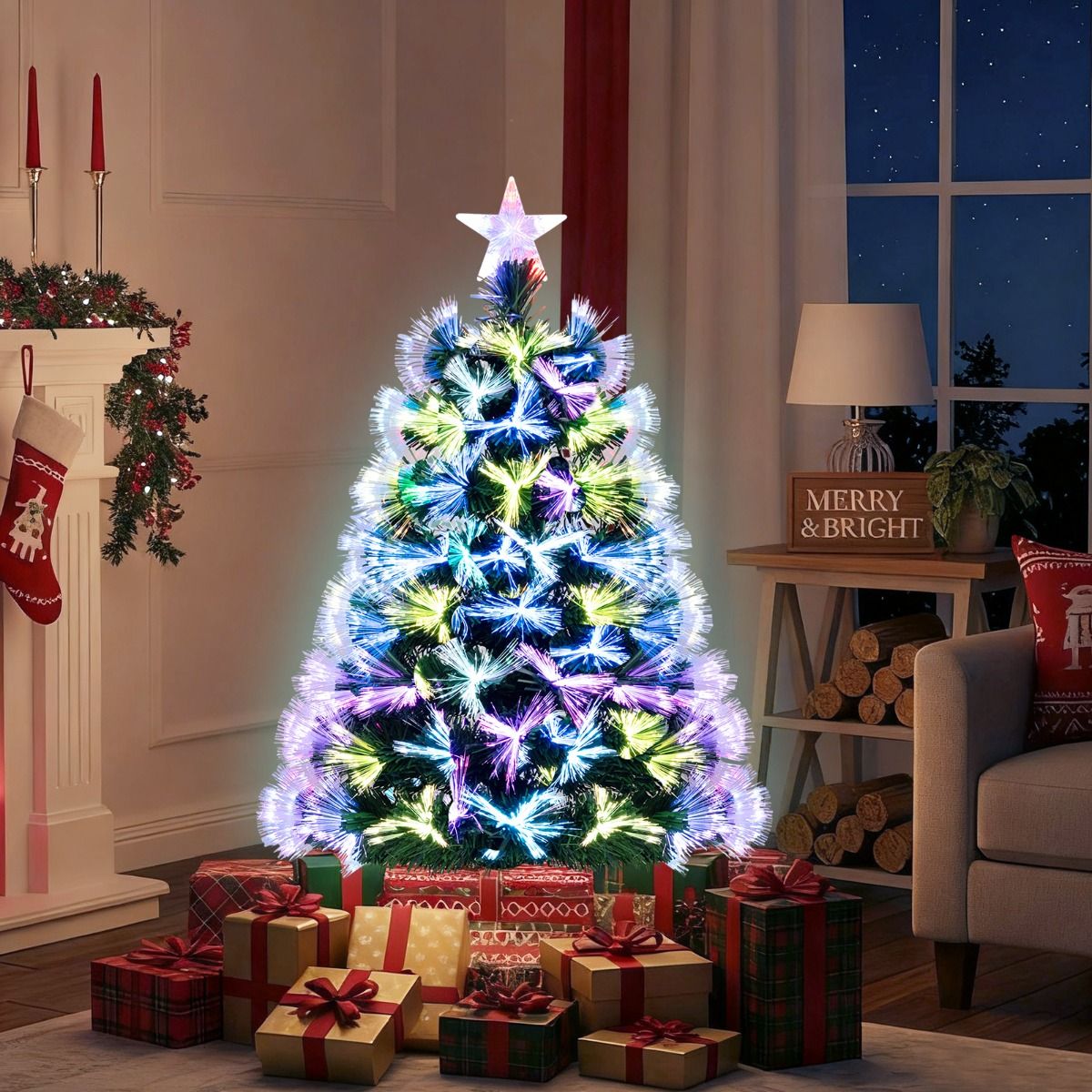 Sapin de Noël artificiel Coast - guirlande lumineuse en fibre de verre - 93 branches - 95 cm, vert