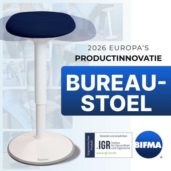 Backerz Wobble Stool - Chaise ergonomique oscillante hauteur 40-60cm - Tabouret d'équilibre - Tabouret assis - Tabouret selle bleu