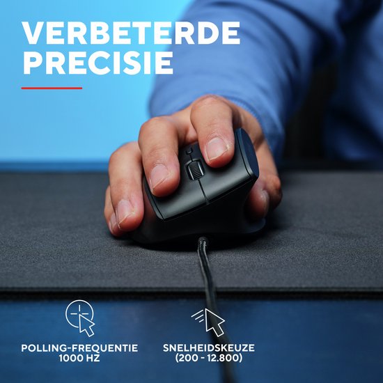 Trust GXT 145 Rexxa - Souris gaming - Filaire - 12 800 DPI - Éclairage RGB - Ergonomique verticale - Noire