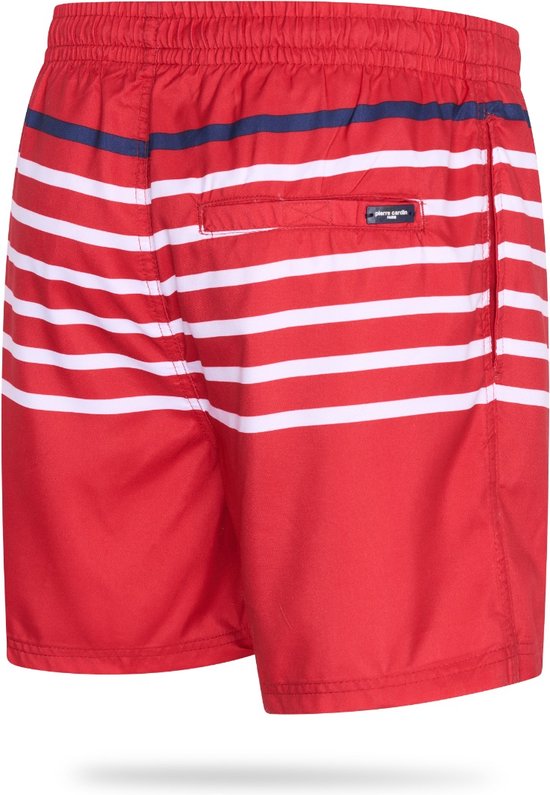 Pierre Cardin - Short de bain rayé pour homme - Rouge - Taille S