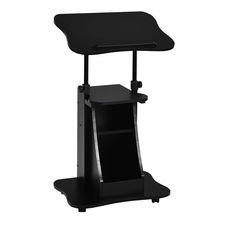 Chariot pour ordinateur portable Coast - réglable en hauteur - plateau inclinable - avec espace de rangement - noir
