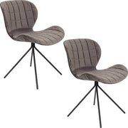 Chaises de salle à manger Zuiver OMG Velvet grises - Lot de 2
