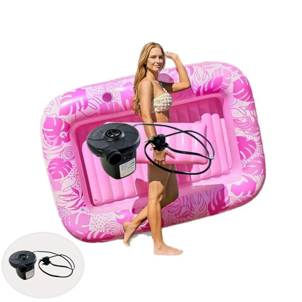 Piscine pour enfants avec pare-soleil et pompe automatique – Rose – Pour l'extérieur