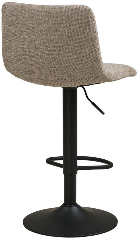Tabouret de bar Anea - Réglable en hauteur - Siège en tissu avec structure en métal - Design moderne - Gris