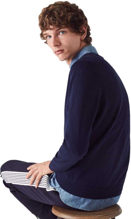 Lacoste Organic Cotton V-neck Sweater - Maillots de sport - Bleu marine - Hommes - Taille S