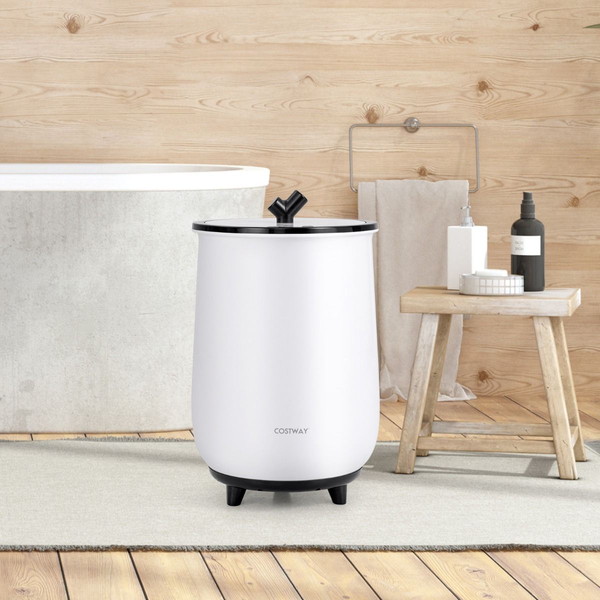 Sèche-serviettes électrique Coast - 3 niveaux de chauffage - fonction minuterie - noir - 23 litres