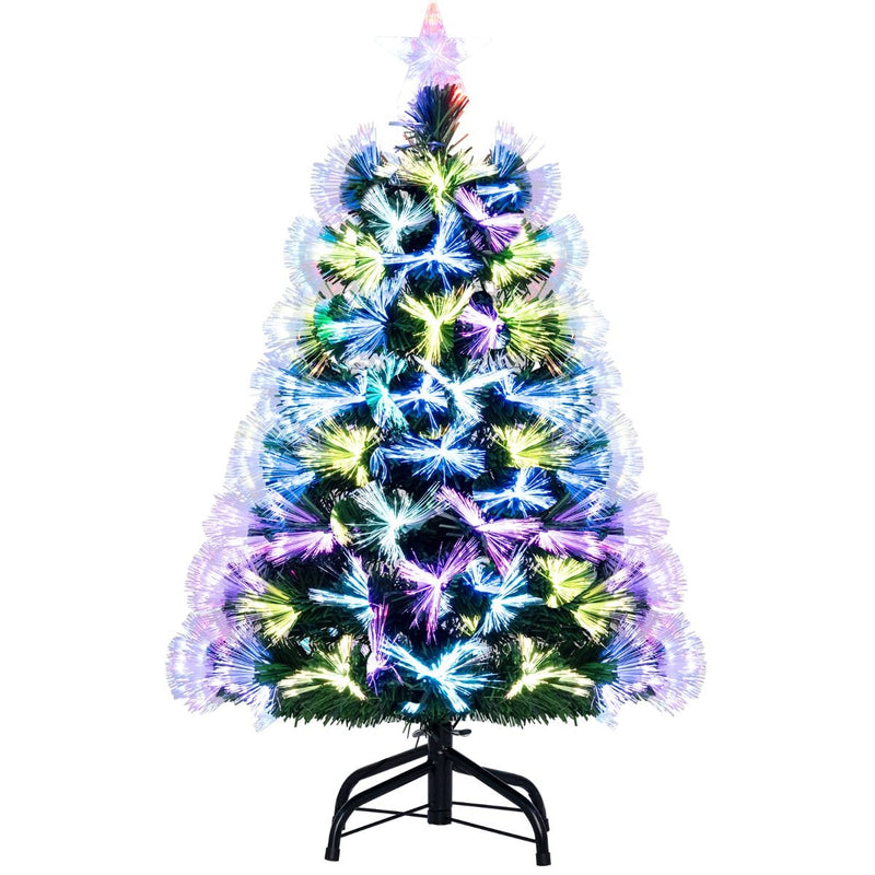 Sapin de Noël artificiel Coast - guirlande lumineuse en fibre de verre - 93 branches - 95 cm, vert
