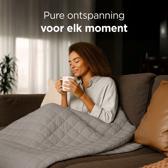 Couverture lestée CozySense® 9kg - 100% Tencel - Couverture lestée - Couverture lourde avec régulation de la température et confort respirant - GLASS-Flow® Distribution de la pression -1-personne - Gris