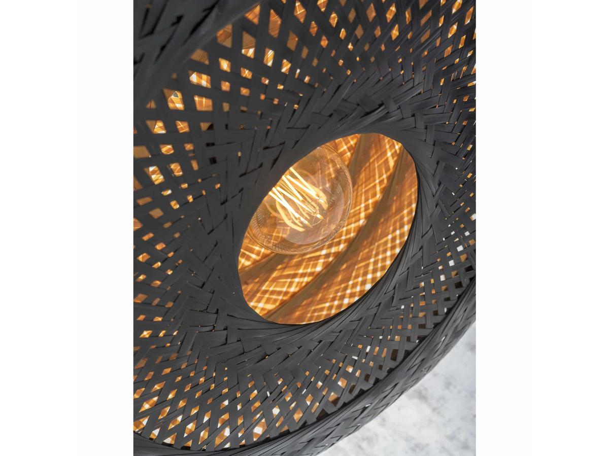 Suspension Good&Mojo Palawan - Bambou et noir - Ø 60 cm x 15 cm