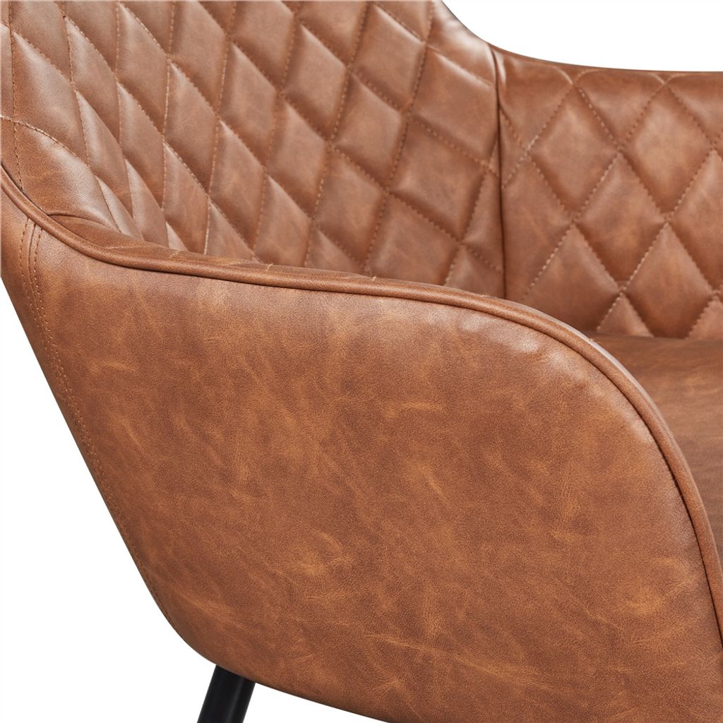 Chaises de salle à manger Yaheetech avec accoudoirs - lot de 2 - marron