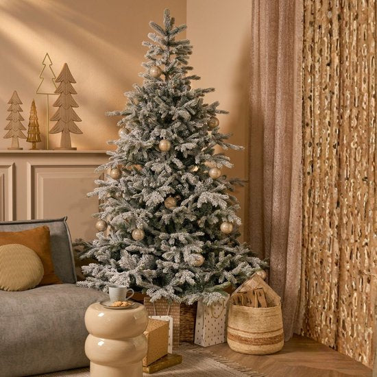 Black Box Trees Grimshaw Boom - Sapin de Noël avec effet givré - Décoration de Noël d'intérieur - Sapin artificiel à charnières - H 215 x Ø 152 cm - Vert