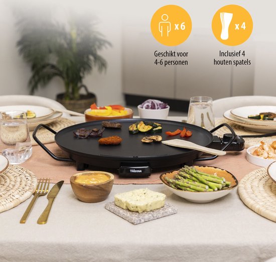 Tristar Griddle - BP-2787 - 2000W - Gourmet, Cirkle grill Ø40cm - 4 personnes - Sans PFAS