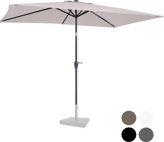 Parasol - VONROC Premium - Rapallo 200x300cm - Parasol durable - Inclinable - Toile résistante aux UV - Housse de protection incluse - beige