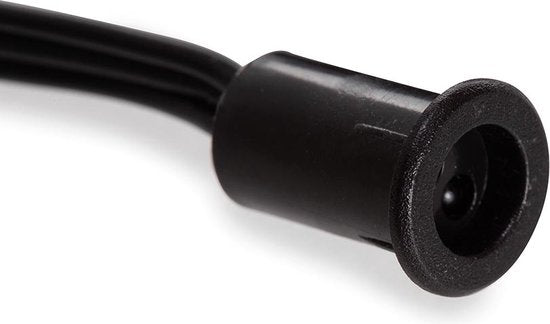 Interrupteur à capteur de porte EtiamPro, encastrable, idéal pour commander des bandes LED 12 V/24 V, capteur IR, usage intérieur, design compact, pour armoires et dressings, portée de détection 0-4 cm, longueur de câble 100 cm, ABS, noir