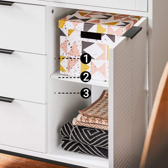 SoBuy FSB94-W Buffet - Meuble de cuisine blanc à roulettes et polyvalent