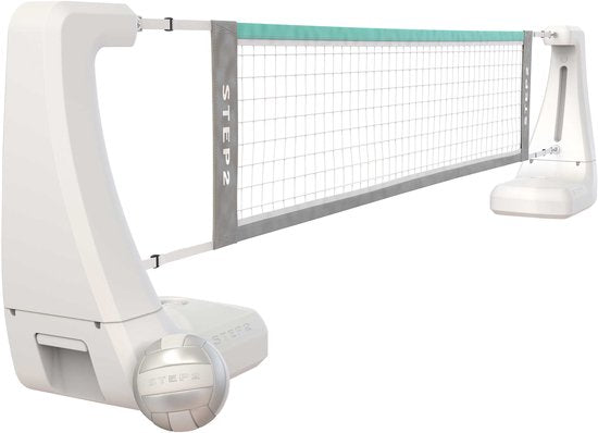 Step2 Vero Filet de volley-ball pour piscine blanc – Filet de volley-ball pour piscine – Réglable de 4,5 à 7,6 m – Avec ballon, pompe et sac de rangement – Socle lestable – Pour piscine et jardin