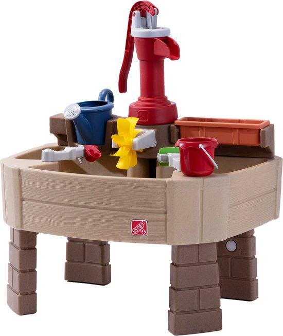 Table à eau Step2 Pump & Splash Discovery – Avec pompe à eau et 8 accessoires – Table de jeux aquatiques pour tout-petits – Jouets d'extérieur à partir de 2 ans – Table d'activités aquatiques pour le jardin / l'extérieur