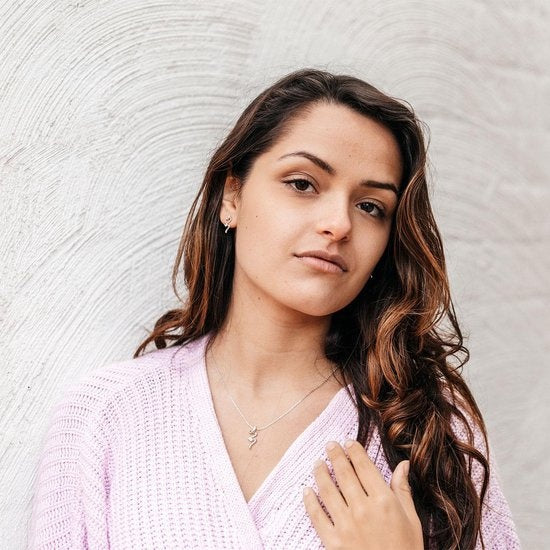 Yolora Collier femme avec pendentif - Cristal Kalpa Camaka - Argent - Plaqué or blanc 18K