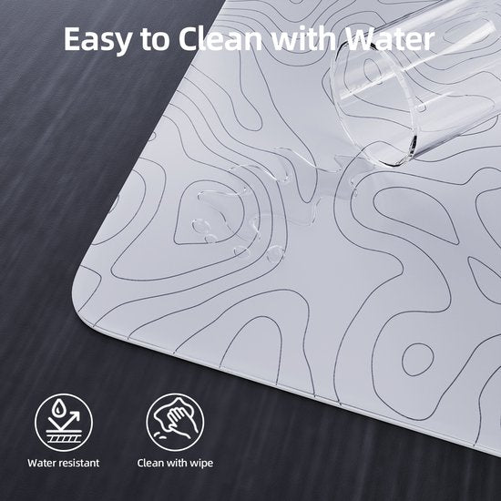 Tapis de souris gaming ATTACK SHARK CM05 en verre trempé - Tapis de souris en verre - Surface ultra-lisse - Verre trempé 9H - 45 × 40 cm - Tapis de souris eSport - Ligne de contour blanche