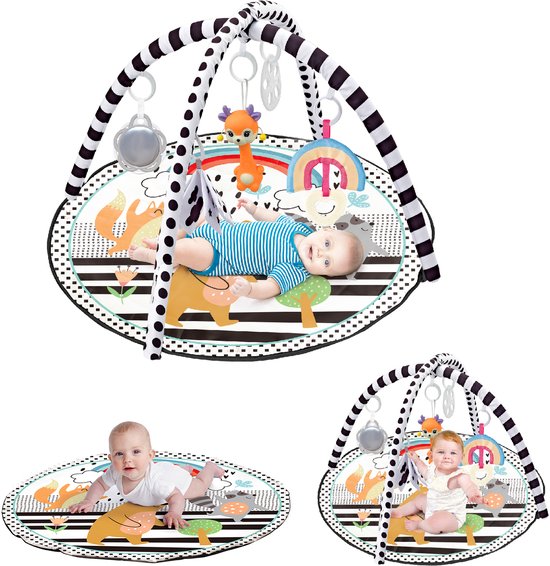 FUEGOBIRD - Tapis d'éveil pour bébé - Adorables petits animaux - Gym de luxe - Jouet interactif et à saisir aux couleurs vives - Superbes sons - Jeu favorisant le développement des bébés à partir de 2 mois