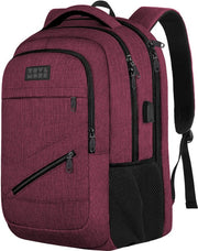 TRVLMORE Sac à dos à vie - Sac à dos avec compartiment pour ordinateur portable de 15,6 pouces - Cartable - Résistant aux éclaboussures - Hommes et femmes - Garçons et filles - 28L - Bourgogne