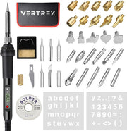 Vertrex 2-in-1 Soldering Iron and Wood Burner Set - 40-piece - Pyrography - Soldering tin - Soldering station - Soldering set