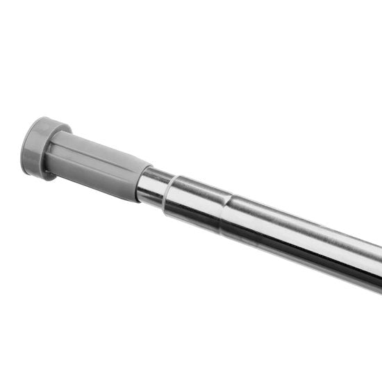 Barre de rideau de douche 5Five - extensible de 70 à 120 cm - acier inoxydable - argent - Montage facile - système à clic et pince