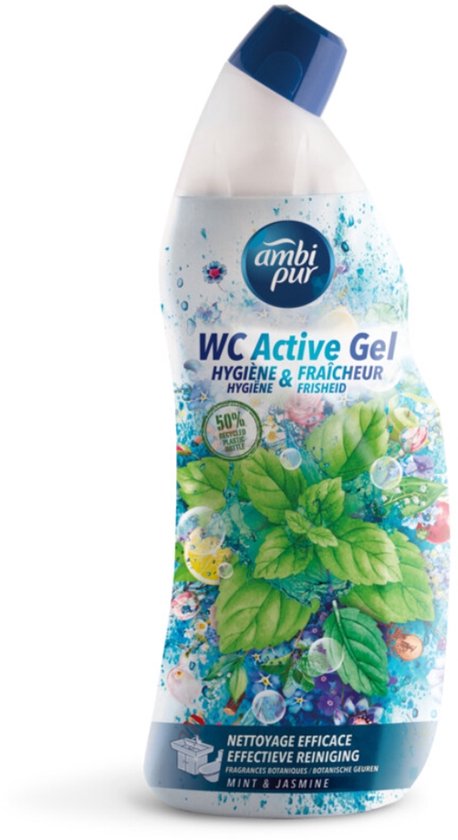 Ambi Pur - Nettoyant pour toilettes - WC Active Gel - Menthe et jasmin - 750 ml - 1 pièce