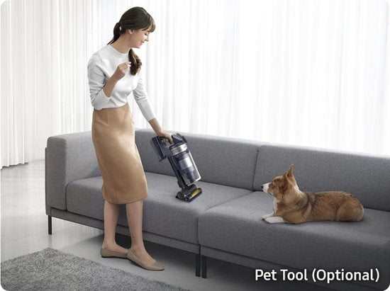 Aspirateur Samsung Jet 75E Pro Steel VS20B75ADR5 - 200 watts - Sans sac - Accessoire pour animaux - Brosse rotative