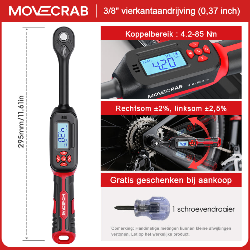 Clé dynamométrique numérique movecrab - 4,2 à 85 Nm