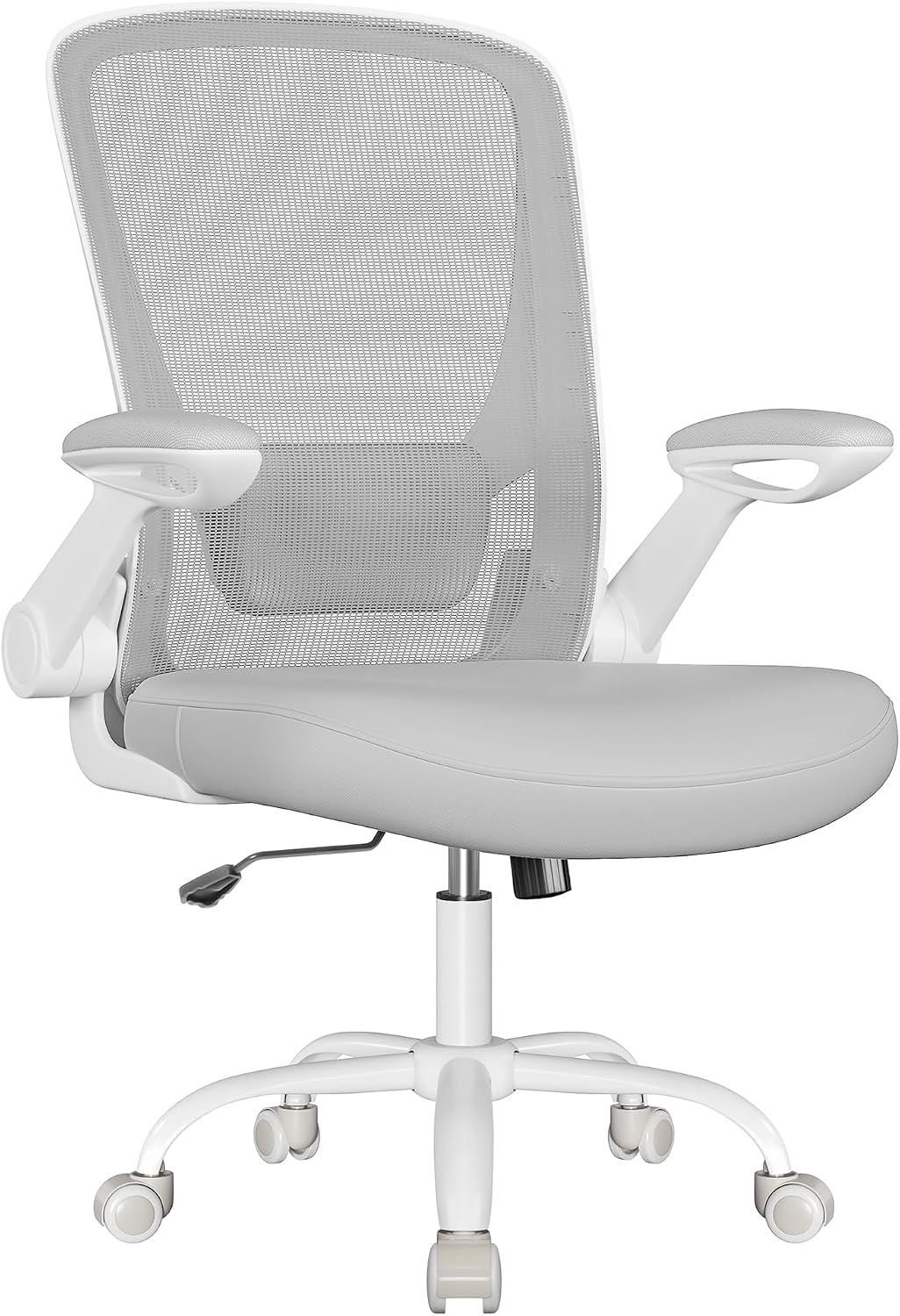 Chaise de bureau ergonomique Songmics KIME - Gris clair - 64 x 64 x (99–107) cm