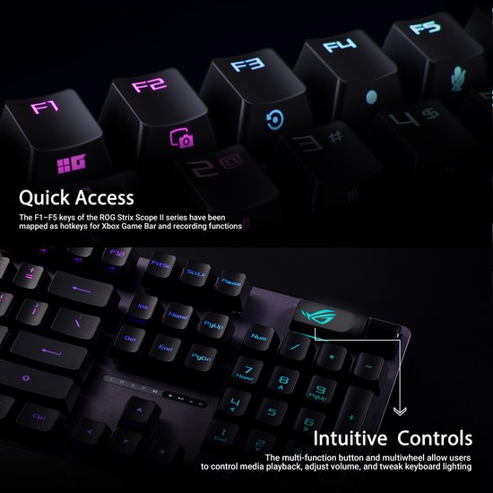 ASUS ROG STRIX SCOPE II RX/RXRD - Clavier - XA12 - Filaire - USB - Noir - QWERTY