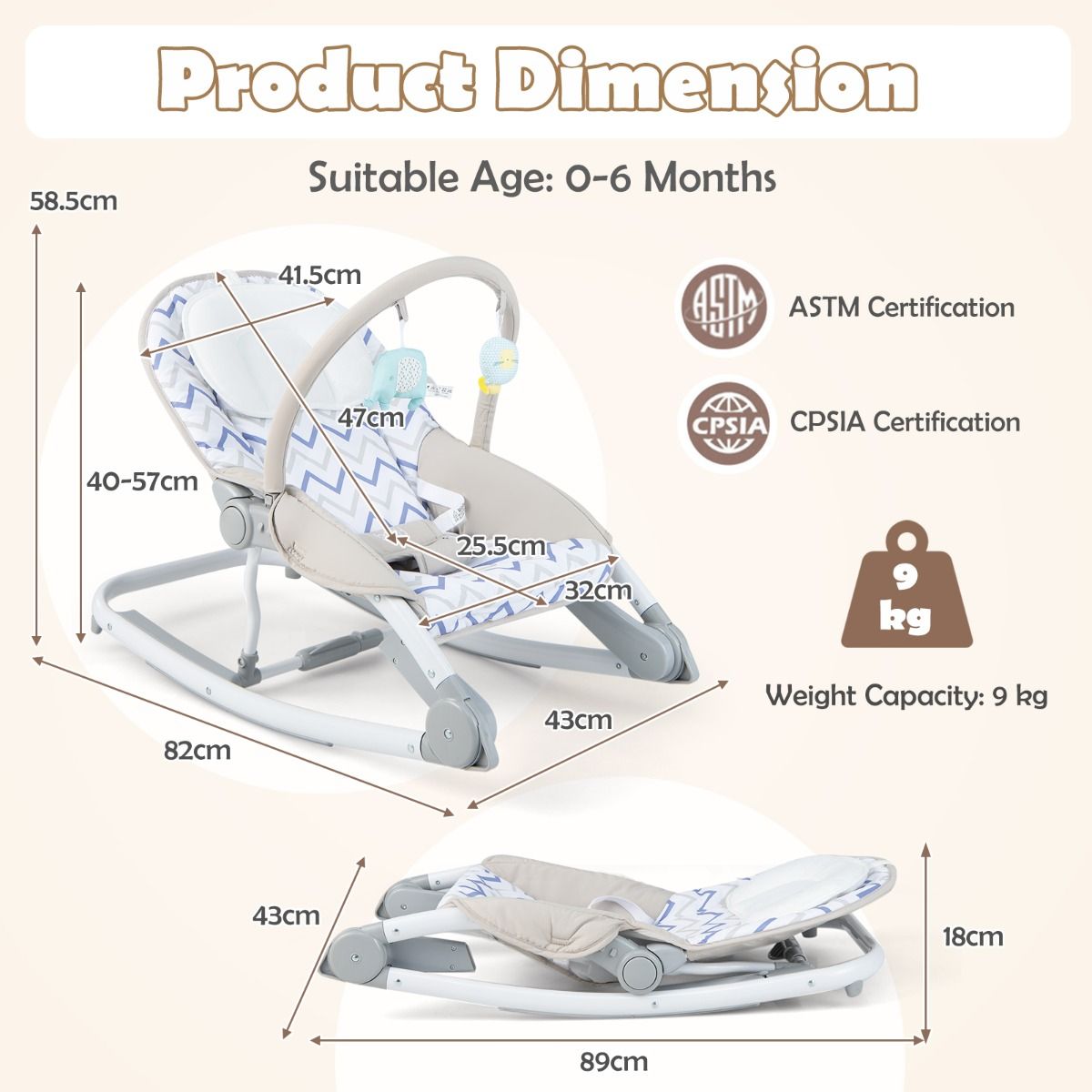 Chaise haute 2-en-1 Coast - dossier réglable sur 3 positions - assise en tissu amovible - gris/rose