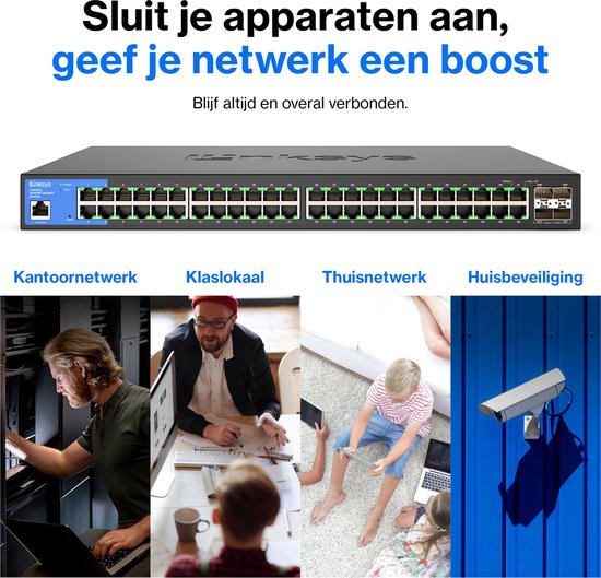 Linksys LGS352C - Commutateur réseau - Géré - 48 ports - Ports 10G SFP+ - Noir