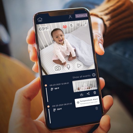 Écoute-bébé Motorola VM85 Connect avec écran 5 pouces, Wi-Fi, blanc