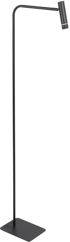 Lampadaire Steinhauer Volari 4710ZW en plastique noir et métal, hauteur 120 cm, ampoule LED « dim-to-warm » avec tête orientable et inclinable, pour usage intérieur
