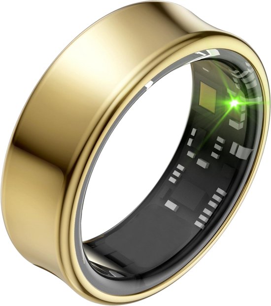 Focus® S2 Smart Ring - Or - Taille 12 - AI Coach - Fréquence cardiaque - Cycle menstruel - Moniteur de sommeil - Score de récupération - Smart Ring - Performance sportive - Podomètre - IP68 Waterproof - Mesure de l'O2 - Femmes - Hommes - Wearables - Etui