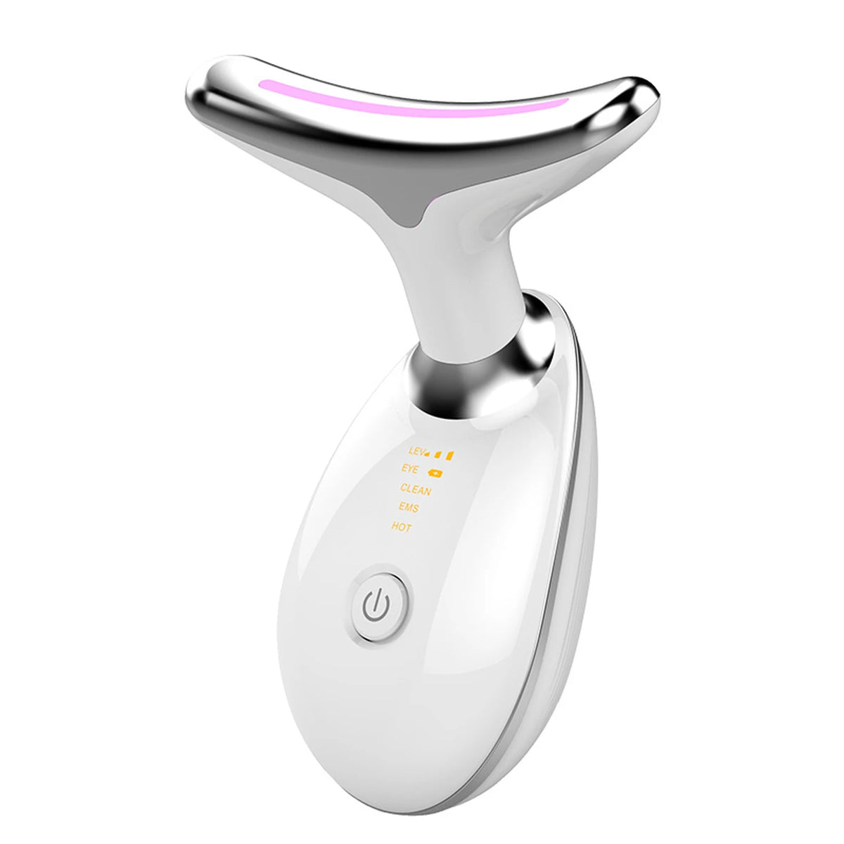 Appareil de massage pour la nuque Sunluxy ES-1081 – Micro-courant EMS, lumière LED 7 couleurs et fonction chauffante à 45 °C – Soins du visage et de la nuque – 16,2 x 13,2 x 5,8 cm