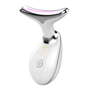 Appareil de massage pour la nuque Sunluxy ES-1081 – Micro-courant EMS, lumière LED 7 couleurs et fonction chauffante à 45 °C – Soins du visage et de la nuque – 16,2 x 13,2 x 5,8 cm