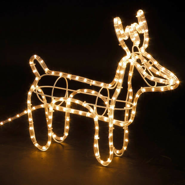 DecorativeLIghting - Lumières de Noël - Renne avec traîneau - Blanc chaud
