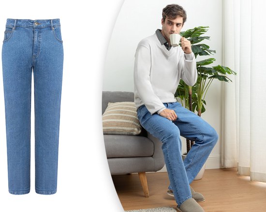 Milanoro - Jean stylé pour homme - Bleu foncé - L36 - L34