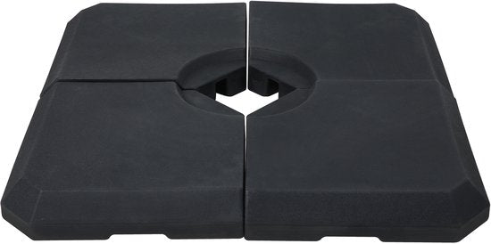 Pied de parasol AXI en 4 parties, à remplir – Noir – 99 x 99 x 10 cm - Pour parasols suspendus jusqu'à 2,5 x 2,5 m ou d'un diamètre de 3 m – Avec poignée – Plastique