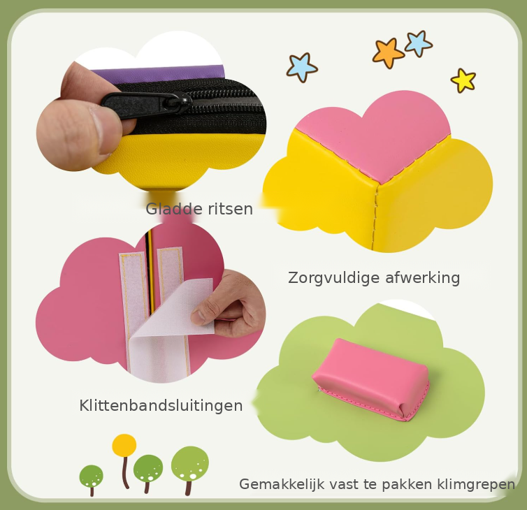 Ensemble de blocs de construction souples COSTWAY - 6 pièces - Blocs pour grimper, ramper et jouer - 40 x 40 x 20 cm - Multicolore