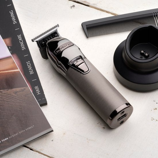 BaBylissPRO 4Artists SkeletonFX Gunsteel Trimmer FX7870GSE - Lame en T en acier japonais de 1,6 mm - 7 200 tr/min - Réservé aux professionnels