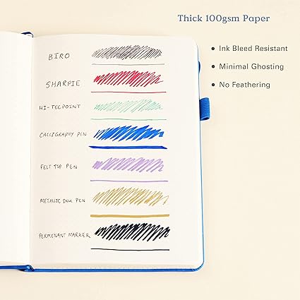 Ottergami Set de 2 Bullet Journal avec points, carnet A5 + autocollant de scrapbooking