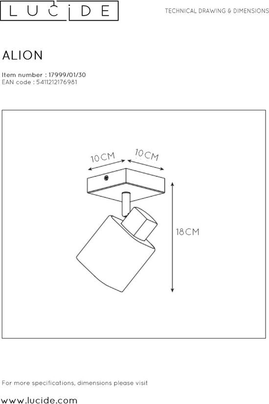 Lucide ALION - Spot de plafond (lampe de plafond) - 1xE14 - Noir